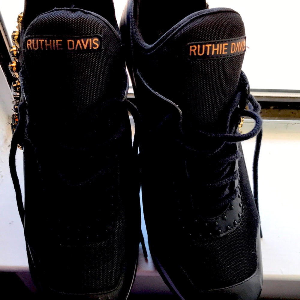 Ruthie Davis Leather High Top Wedge Platform